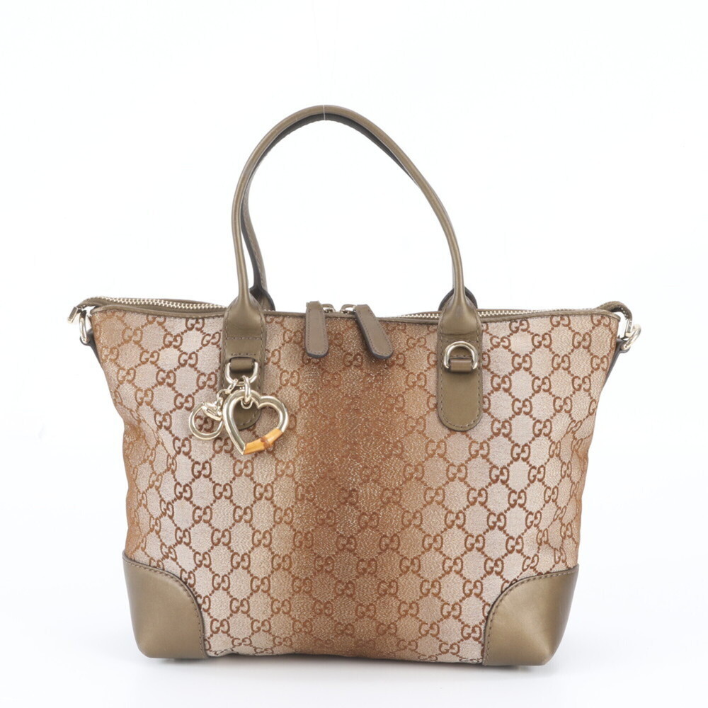 Gucci GG Canvas Heartbeat 269957 Leather Tote Bag Shoulder Handbag for Women